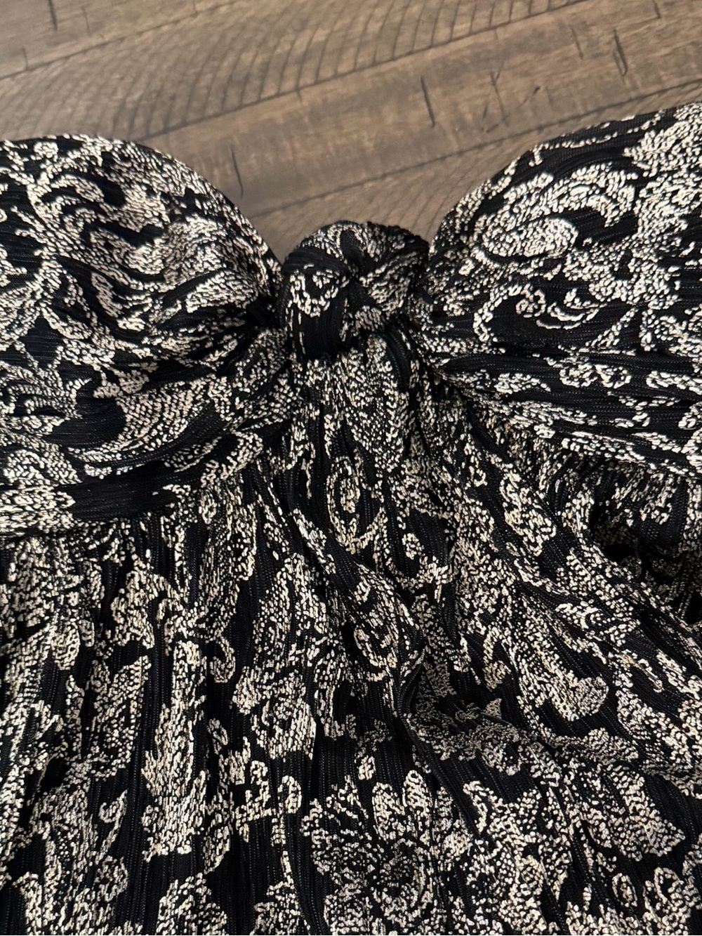 Parker Strapless Gold Metallic Brocade Maxi Dress Black Size 12 NWT - Picture 6 of 10